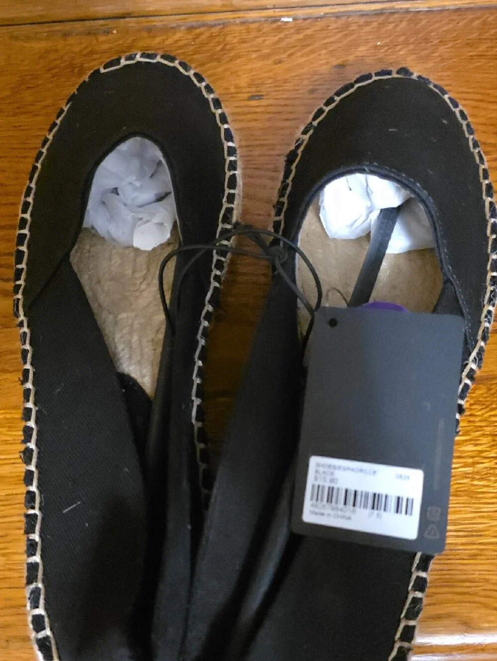 Sorel Black Canvas Espadrille Flats